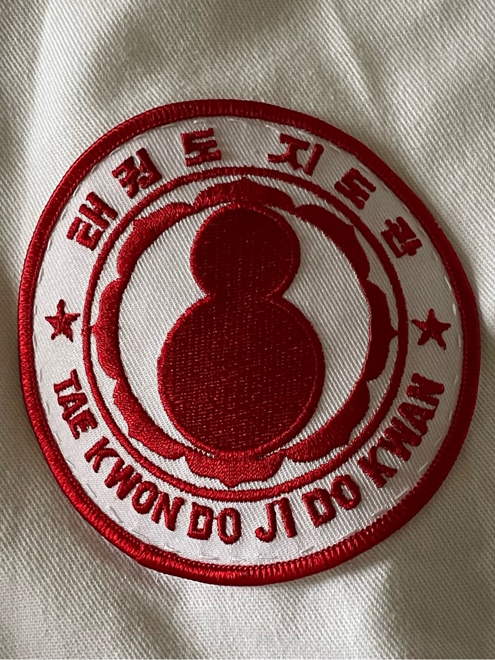 🥋Boys Taekwondo Uniform Gi Top Patches USA, Korea, Ji Do Kwan, USA TKD Fed Size - Picture 3 of 9